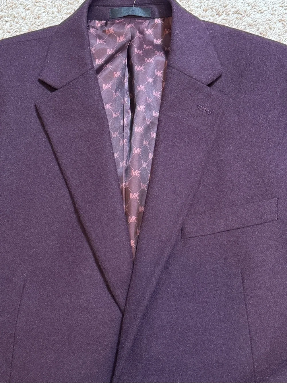 Michael Kors Men's Plum Wool Silk Cashmere Blazer /Sport Coats Size 42L